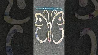 プリントレザーから蝶の形をカット – きれいで正確!